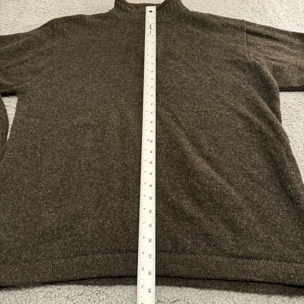 Woolrich Wool Sweater Mens Xl Dark Loden Heather Gray 1/4 Zip Pullover Laine - Picture 7 of 12